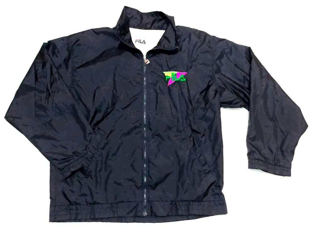 Fila, Vintage 90s Fila Track Jacket U.S. Open Tennis Made in Italy XL Blue Polyester