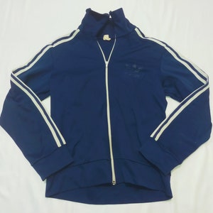 Vintage 80s Adidas Track Jacket Blue D4 F171 XS