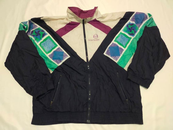 Vintage 90s Sergio Tacchini Track Jacket Blue Old School Size 48