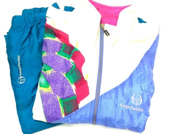 Vintage Sergio Tacchini Tracksuit, 90s Nylon Windbreaker Set