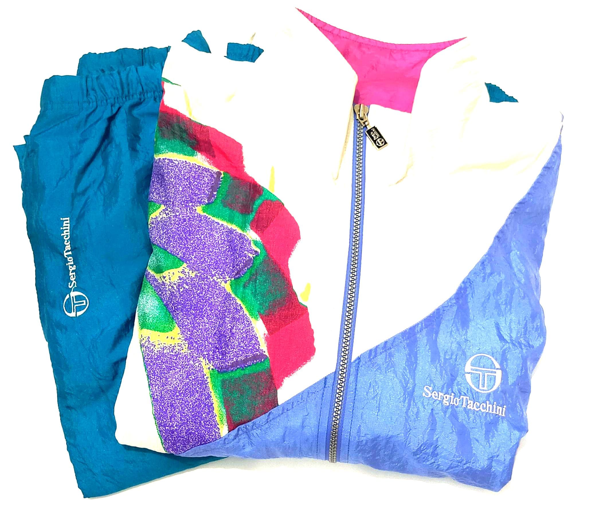 Vintage 90s Sergio Tacchini Track Suit Green 48 Medium Italy