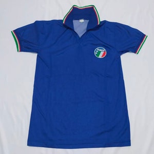 Vintage jaren &#39;80 Italia Italië Diadora Voetbal Voetbal Jersey Tshirt Trikot Maillot World Cup Shirt