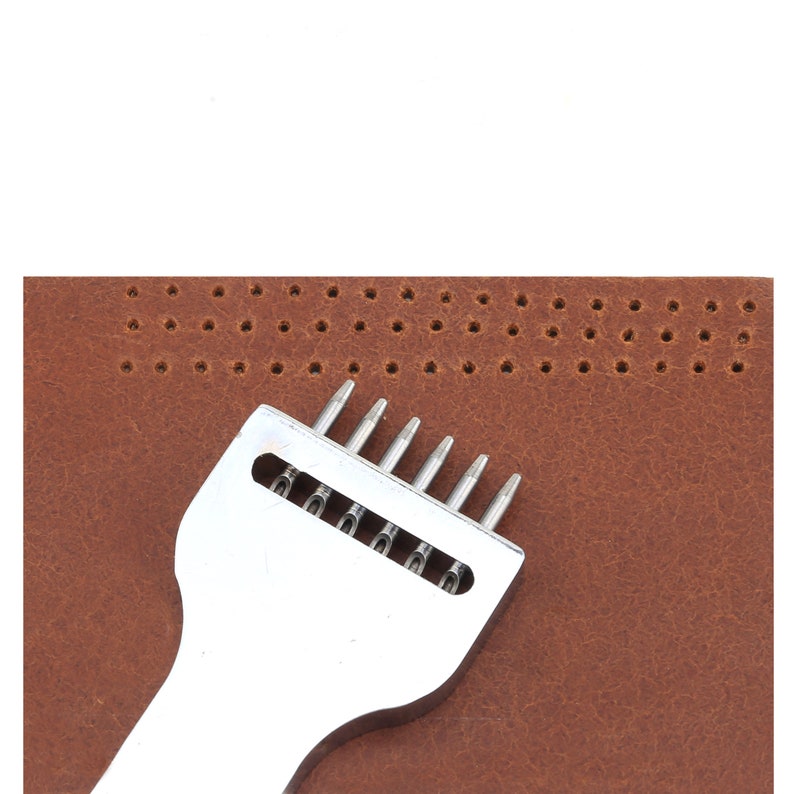 Leather Craft Stitching Hole Punch Tool 6 Prongs 12 Mm Etsy