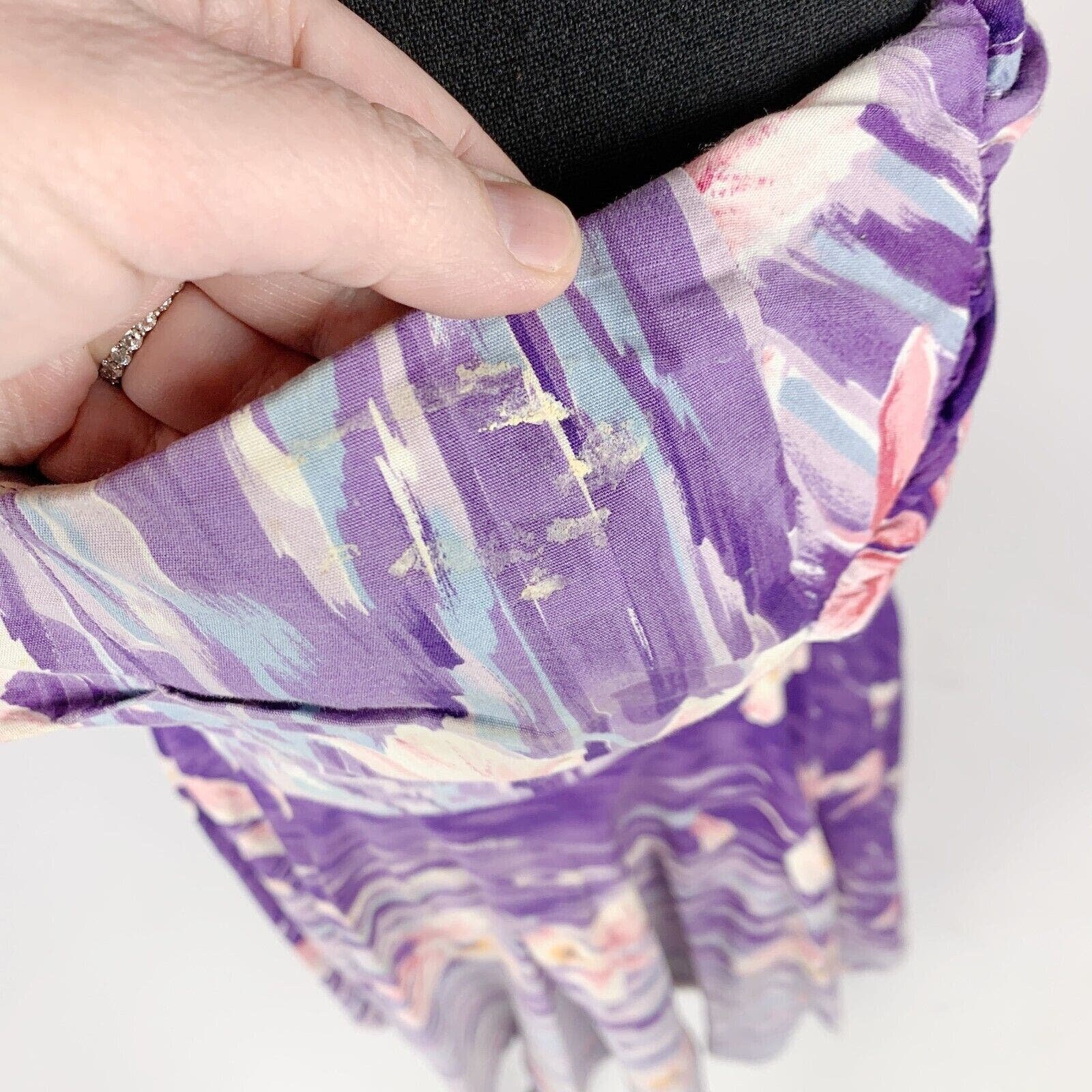 Vintage 1950s Kona Kai Made in Hawaii for Sears Purple Floral Halter