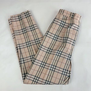 BURBERRY LONDON House Check purple cropped pants Y2K S For Sale at