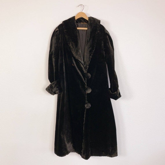 古着【超希少】vintage black velvet overcoat