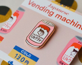 Japanese Milk Tea Can enamel lapel pin