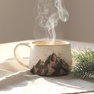 Handgefertigte Keramik Berg Becher Funktionale Steingut Dekorative Keramik Natur Design Handwerker Geschenk