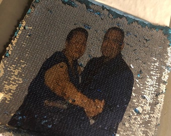 Sequin pillow (gold or teal)