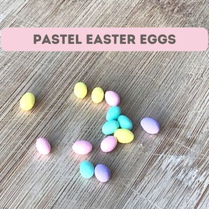 1/12th scale miniature dollhouse Easter eggs, miniature pastel Easter eggs, miniature light and dark granite Easter eggs for doll decor