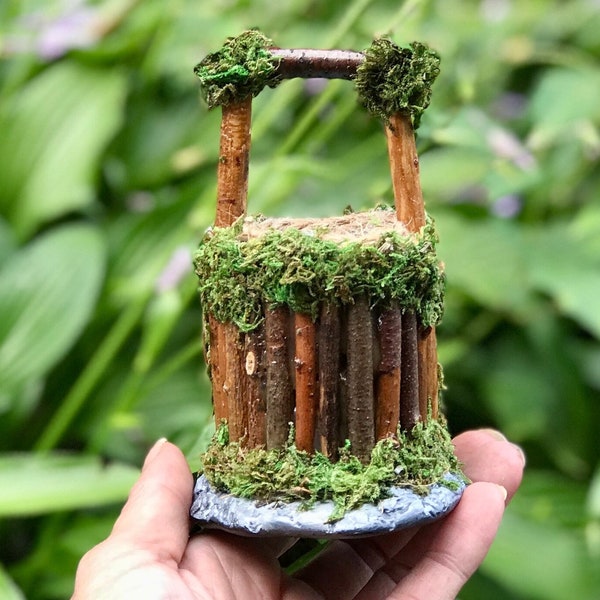 Fairy garden miniatures, Fairy garden well, Mini fairy garden, Fairy garden accessories, Fairy decor, fairy furniture, fairy garden, moss