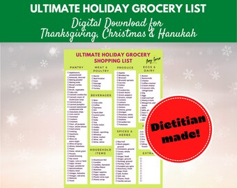 Food Shopping List Etsy