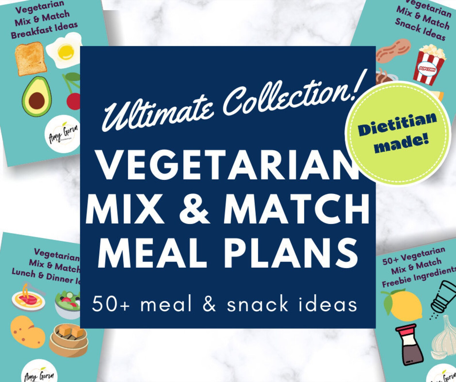 Vegetarian Meal Plan Printable For Breakfast Lunch Dinner Etsy