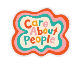 Autocollant Care About People, Autocollant hippie, Aime tout le monde