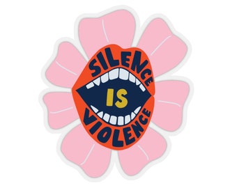 Sticker Silence is Violence, Sticker Flower Power, Sticker progressif