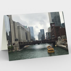 Set of 3 Chicago River Photo Cards, Every Day Card, Chicago Photo, Downtown Chicago Photo Card, Desk Photo, Travel Card, Professional Card