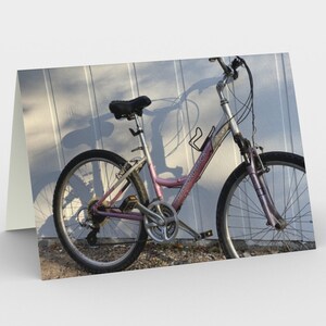 Set of 3 Pink Bike Cards for the Woman or Man Who Enjoys Biking, Casual Beach Riding While on Vacation image 1