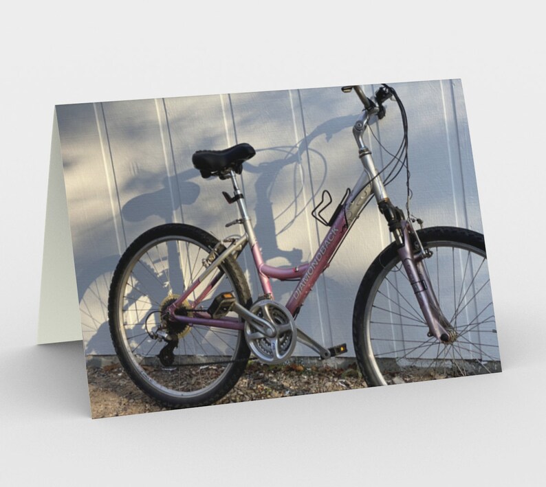 Set of 3 Pink Bike Cards for the Woman or Man Who Enjoys Biking, Casual Beach Riding While on Vacation image 1