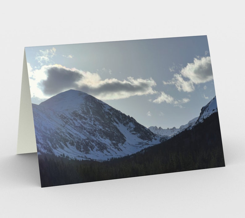 Set of 3 Quandary Peak Colorado Photo Cards, Snowy Mountain Scene, Rocky Mountains Colorado, Mountain Blank Card, Winter Holiday, image 1