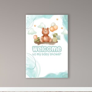 Tabliczka powitalna na baby shower - Plik cyfrowy - Impreza - Baner imprezowy - Do druku