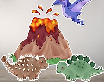 Clipart dinosaure – fichiers PNG, personnages de dinosaures (téléchargement numérique)