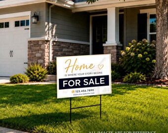 Custom Realtor Yard Sign – Coroplast Real Estate Lawn Sign (24"x18")