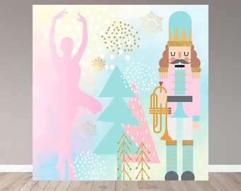 Toile de fond de Noël personnalisée - Casse-noisette (fichier numérique)