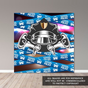 警察の背景 - ティーンパーティー - キッズパーティー - パーティー - パーティーバナー - デジタルファイル - 印刷可能 - バナー 000157
