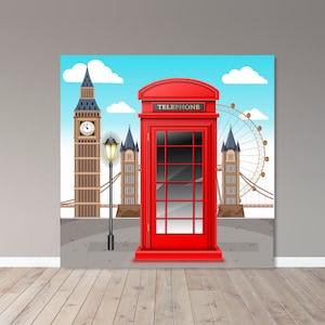 LONDON  Backdrop -  Digital File - Event  - Party Banner - Printable - Banner 000140