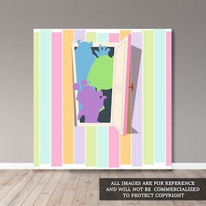 Monsters Backdrop - Digital File - Kid Party-  Party Banner - Printable