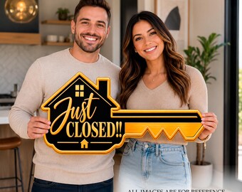 Giant Realtor Sold Key Sign - Real Estate Closing Gift - New Home Buyer Photo Prop