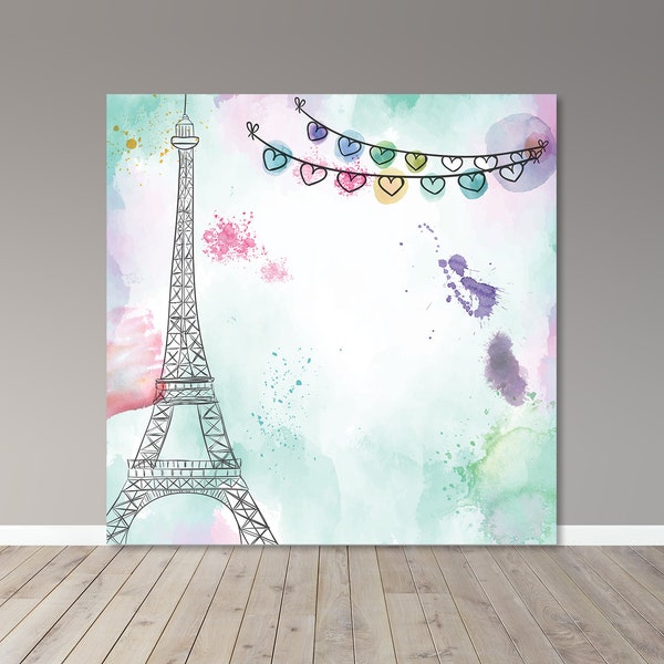 Paris Backdrop -Teen Party - Kid Party - Party - Party Banner - Pastel -  Digital File - Printable - Banner 000122