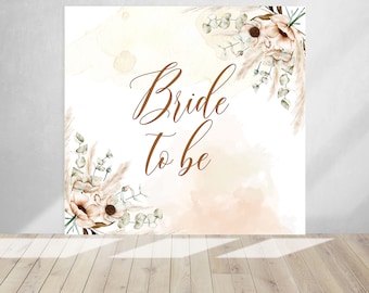 Toile de fond Boho Bride to Be - bannière florale pour la douche nuptiale (fichier numérique)