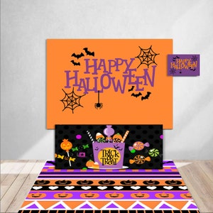 Halloween Backdrop- Digital File- Kid Party- Party - Party Banner- Printable - Set7x5-0001