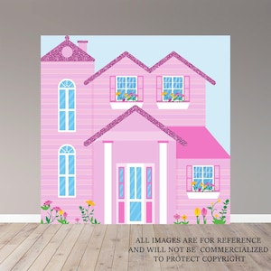 Dollhouse Backdrop - Digital File - Teen Party - Kid Party - Party - Party Banner -  Printable - Banner 000123