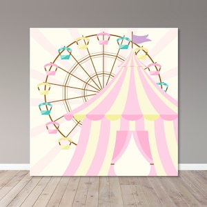 Circus Backdrop  - Digital File - Kid Party - Pastel Colors - Party - Girl Party - Boy Party - Party Banner - Printable - Banner 0020