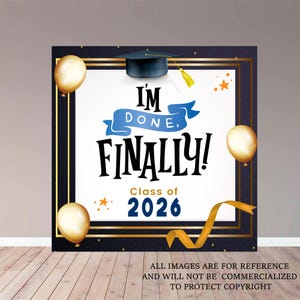 Graduation Backdrop - Digital File - Grad Party-  Party Banner - Printable