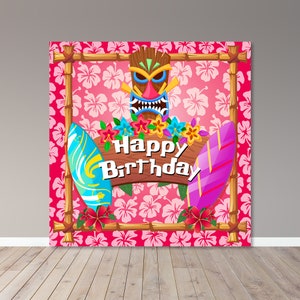 Tiki Backdrop - Teen Party - Kid Party - Party - Party Banner - File Digitale - Stampabile - Banner 00086