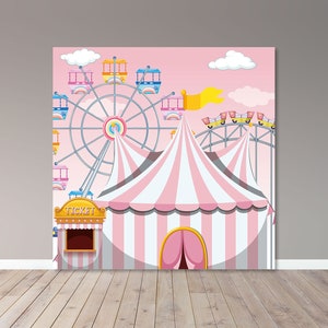 Circus Backdrop - Digital File - Kid Party - Pastel Colors - Party - Girl Party - Boy Party - Party Banner - Printable - Banner 00252