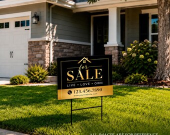 Custom Realtor Yard Sign – Coroplast Real Estate Lawn Sign (24"x18")