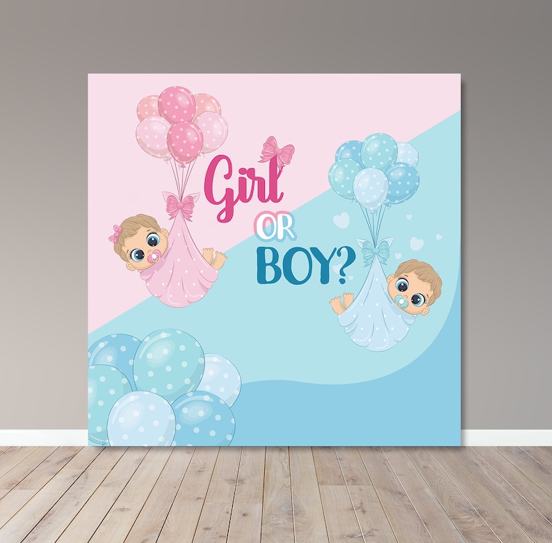 Gender Reveal 2 Backdrop Event Pastel Colors Party Etsy