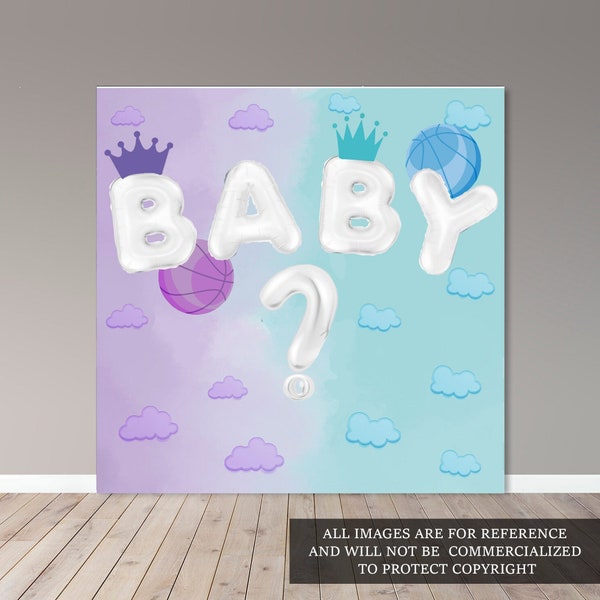 Gender Reveal Backdrop -  Digital File - Event - Pastel Colors - Party Banner - Baby - Printable - Banner 000104