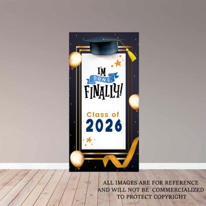 Graduation Backdrop - Digital File - Grad Party-  Party Banner - Printable