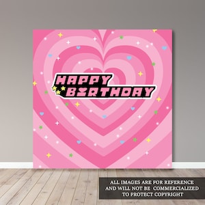 Powerpuff Backdrop- Kid Party- Party- Party Banner- Digital File- Printable-