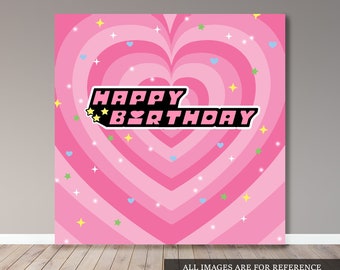 Girls Birthday Party Backdrop –  Banner (Digital File)