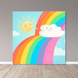 Telón de fondo del arco iris - archiwum cyfrowe - impreza dla nastolatków - impreza dla dzieci - impreza - baner imprezowy - Imprimible - baner 00198