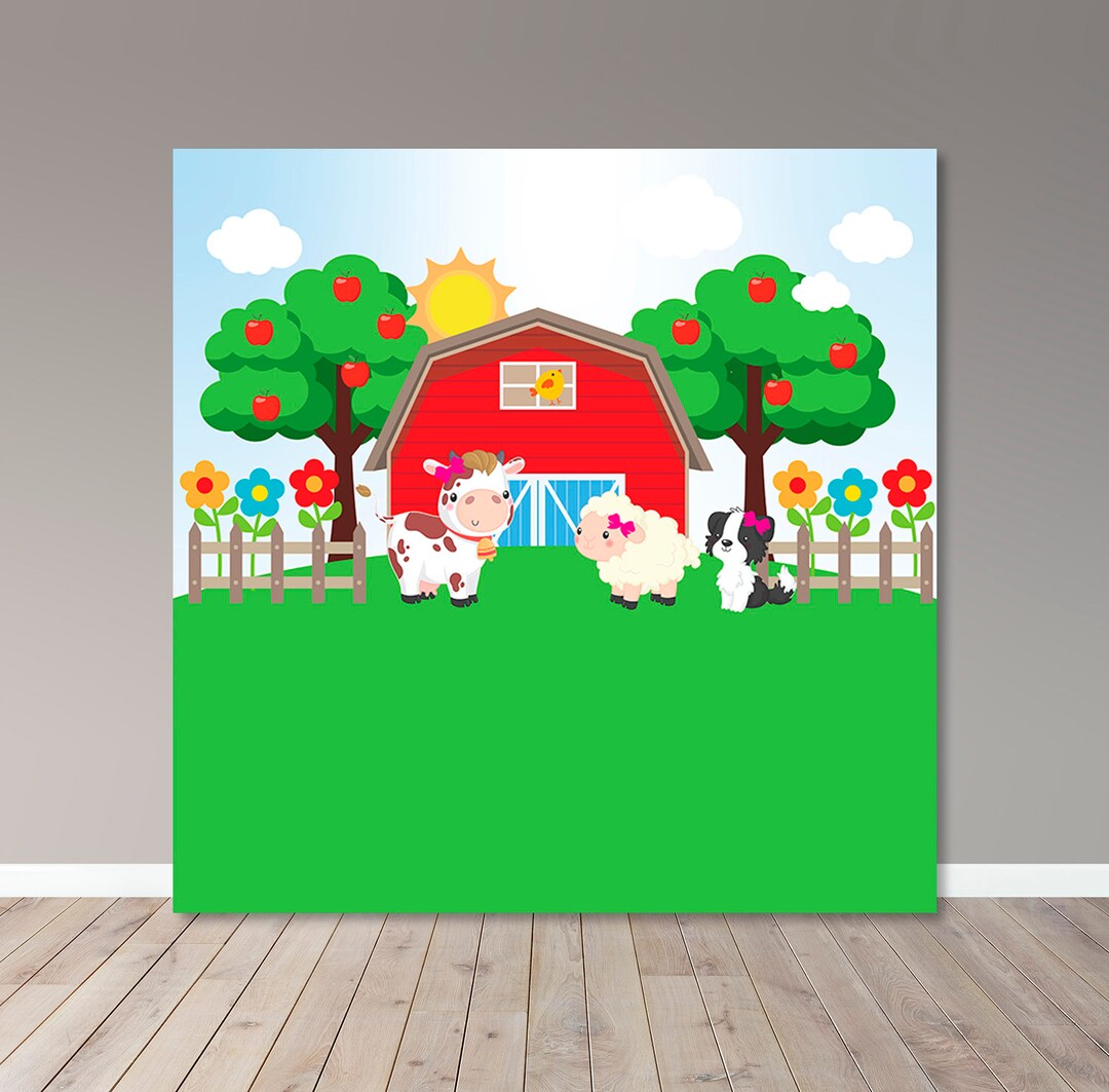 Farm Animals Party Backdrop – Personalized Digital Banner - Etsy