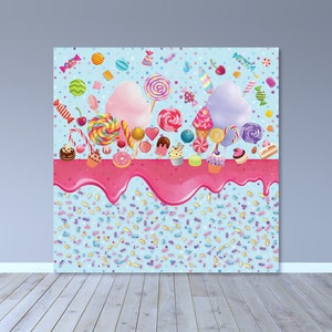 Candy Backdrop -  Digital File - Teen Party - Kid Party - Party - Party Banner - Printable - Banner 00085