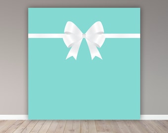 Fondo de lazo color verde azulado - Pancarta imprimible para fiestas (archivo digital)