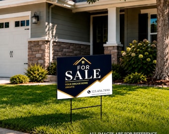 Custom Realtor Yard Sign – Coroplast Real Estate Lawn Sign (24"x18")